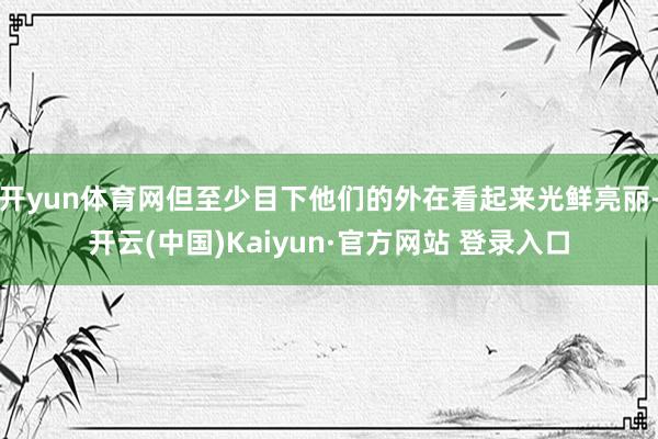 开yun体育网但至少目下他们的外在看起来光鲜亮丽-开云(中国)Kaiyun·官方网站 登录入口